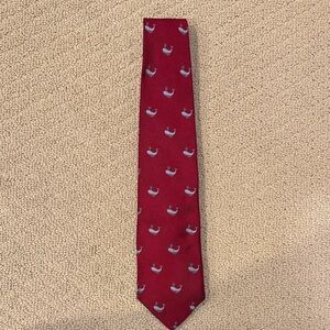 Brooks Brothers Red Tie with Blue Whale Pattern